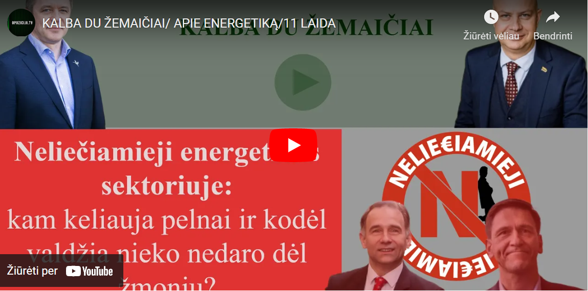 Laidoje „Kalba du žemaičiai“ pokalbis su Ramūnu Karbauskiu apie energetiką