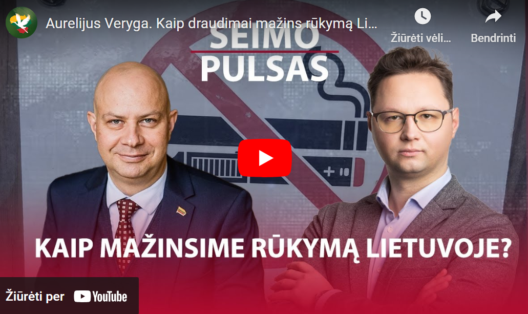 Laidoje „Seimo pulsas” pokalbis apie rūkymo Lietuvoje mažinimą